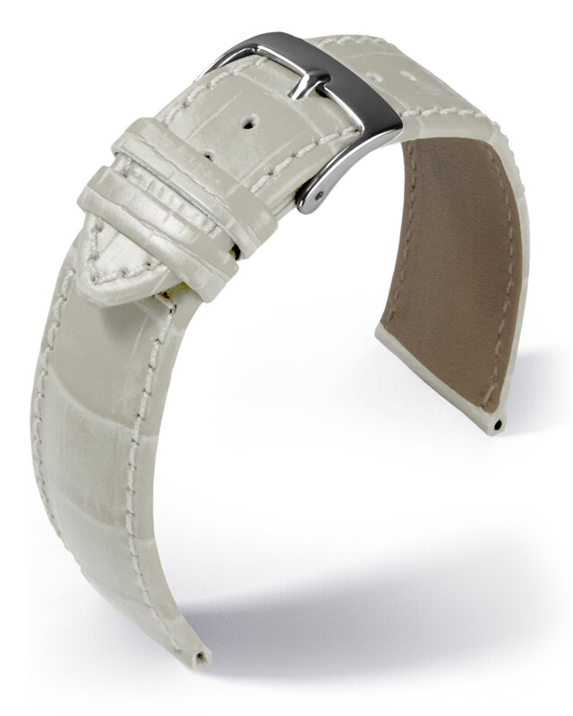 Eulit - Louisiana crocodile look - white - leather strap Eulit - Louisiana crocodile look - white - leather strap
