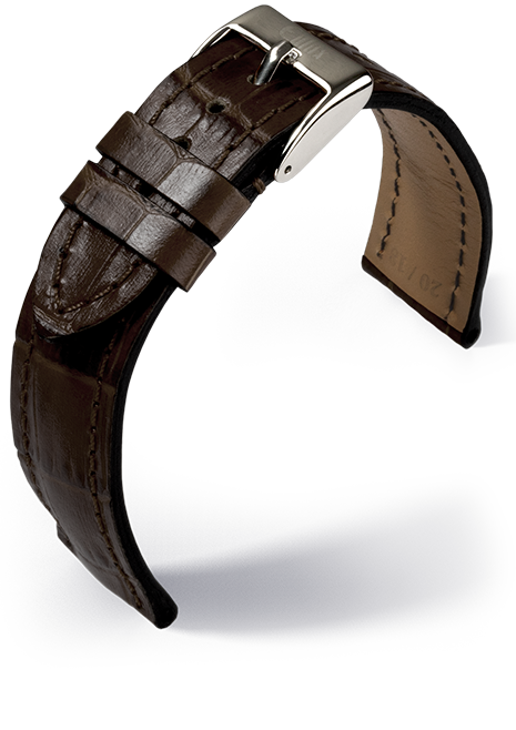 Eulux - Crocodile print - dark brown - leather strap Eulux - Crocodile print - dark brown - leather strap