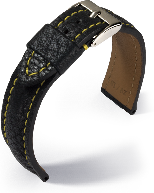Eulux - Imperator - black with yellow stitching- leather strap Eulux - Imperator - black with yellow stitching- leather strap