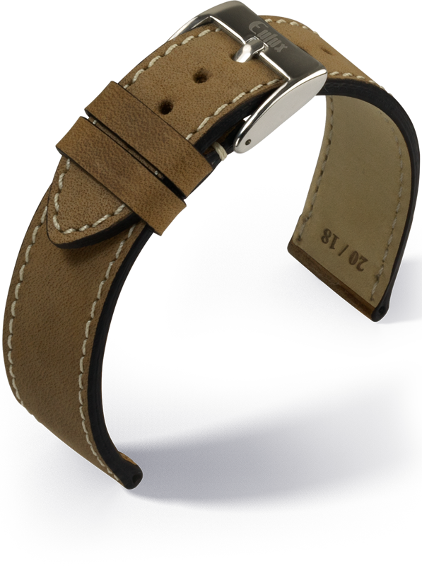 Eulux - Vintage nubuk - medium brown - leather strap Eulux - Vintage nubuk - medium brown - leather strap