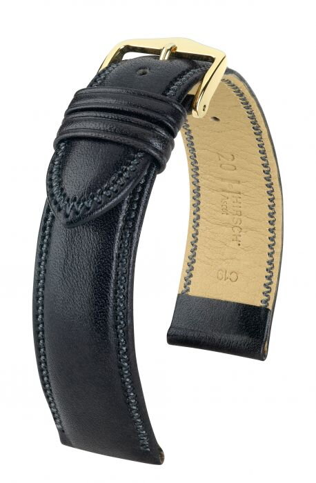 Hirsch Ascot - black shiny - leather strap Hirsch Ascot - black shiny - leather strap