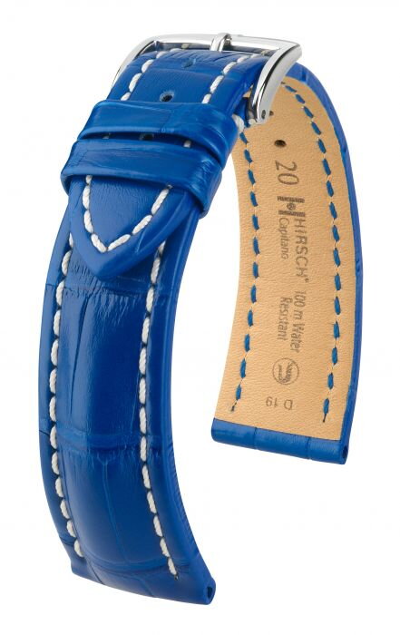 Hirsch Capitano - royal blue - leather strap
