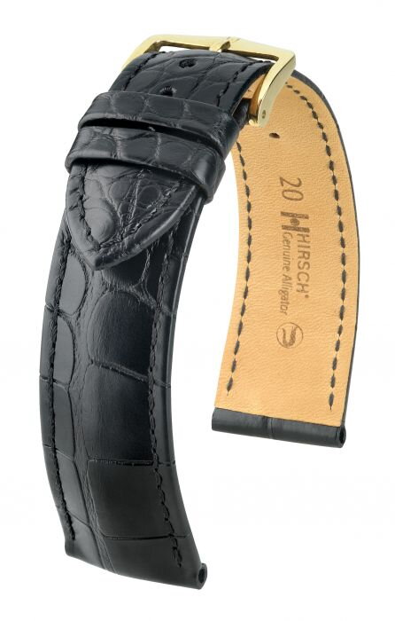 Hirsch Genuine Alligator - black - leather strap