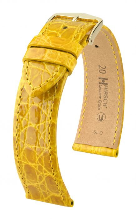 Hirsch Genuine croco - yellow - leather strap Hirsch Genuine croco - yellow - leather strap