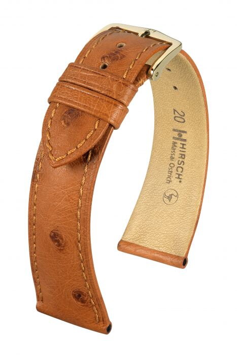 Hirsch Massai Ostrich - golden brown - leather strap
