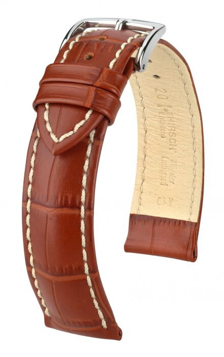 Hirsch Modena - golden brown - white stitching - leather strap Hirsch Modena - golden brown - white stitching - leather strap