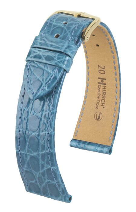 Hirsch Genuine croco - turquoise - leather strap