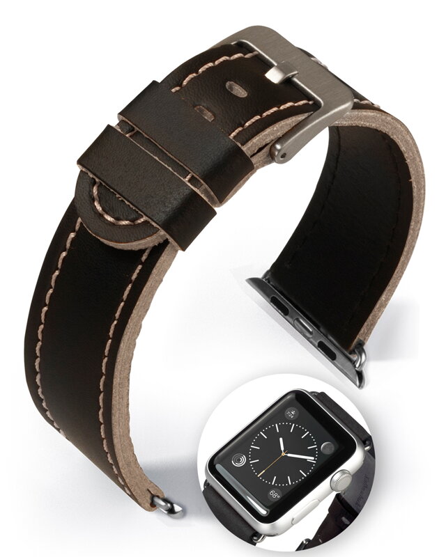 Dallas - Smart Apple Watch - beige - leather strap Dallas - Smart Apple Watch - beige - leather strap