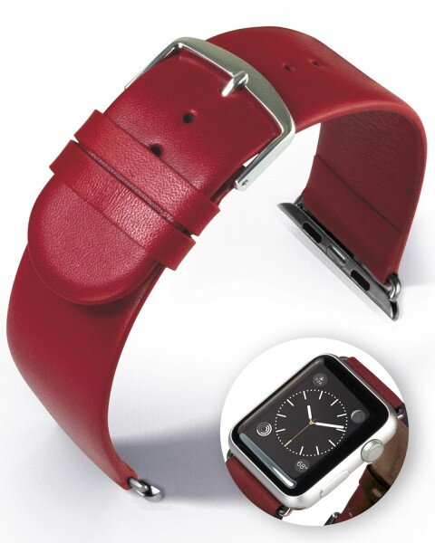 Detroit - Smart Apple Watch - red - leather strap