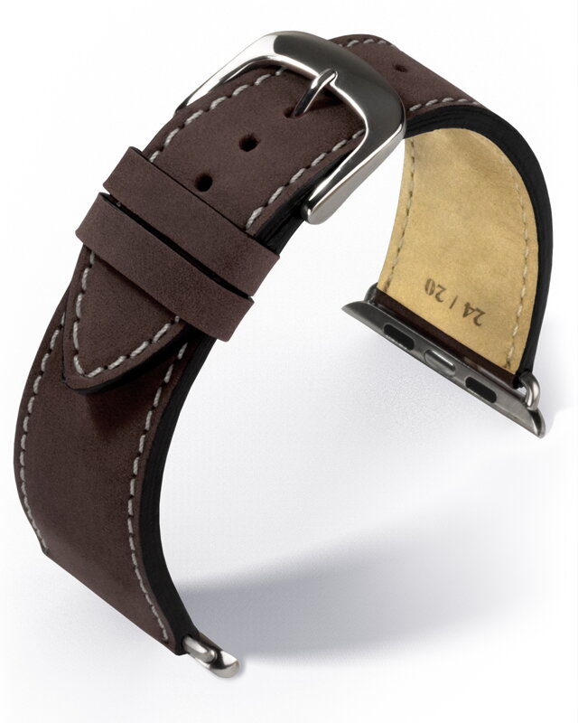 Smart  Wear Single Apple Watch - dark brown - leather strap