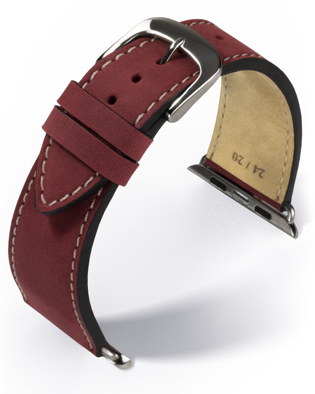 Smart  Wear Single Apple Watch - red - leather strap