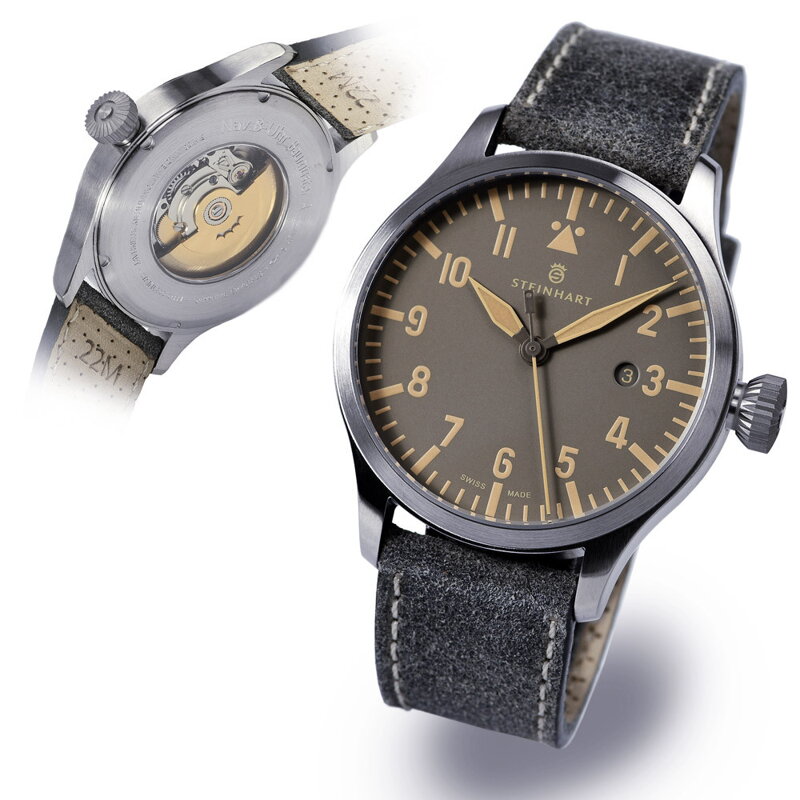 Steinhart Nav B-Uhr 44 date vintage grey