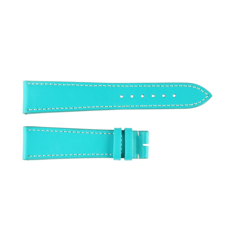 Steinhart leather strap turquoise with white stitching, size S