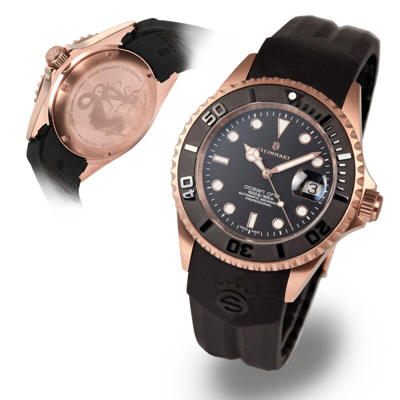 Steinhart Ocean One pink gold automatic wristwatch
