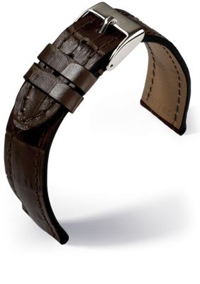 Eulux - Alligator Embossing - dark brown - leather strap