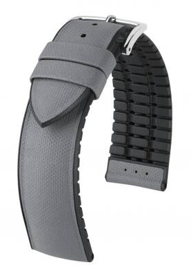Hirsch Arne - gray / black - rubber / leather strap