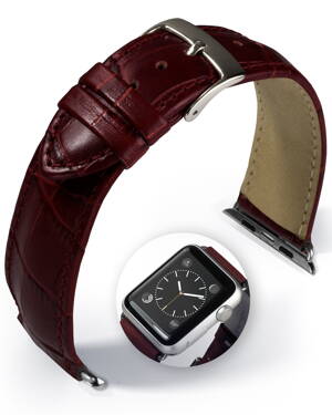 Denver - Smart Apple Watch - bordeaux - leather strap