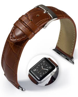 Denver - Smart Apple Watch - medium brown - leather strap